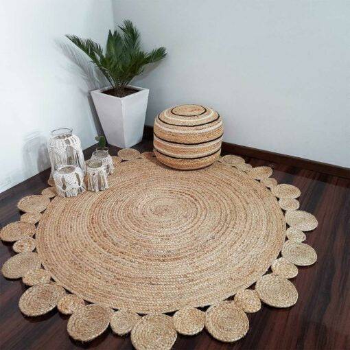 Handcrafted Jute rug with a unique textured design