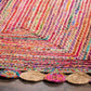 Jute & Cotton Carpet With Multicolor Outer Circle