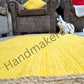 Handmakers Natural Rectangle Jute Carpet with Yellow color