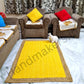 Handmakers Natural Rectangle Jute Carpet with Yellow color