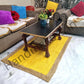 Handmakers Natural Rectangle Jute Carpet with Yellow color