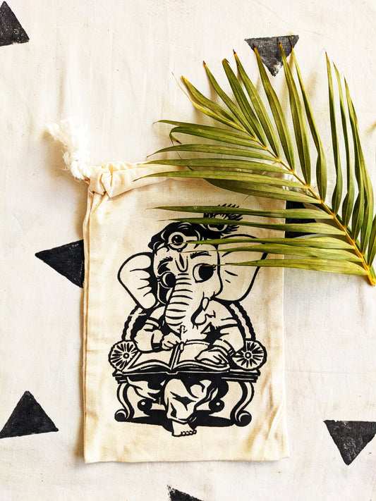Handmakers Ganesha Cotton Potli Bag