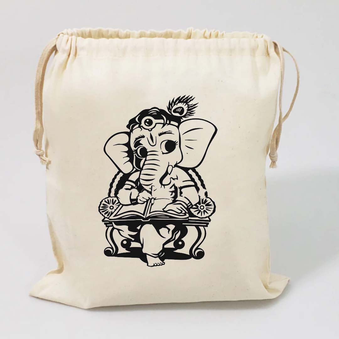Handmakers Ganesha Cotton Potli Bag 2