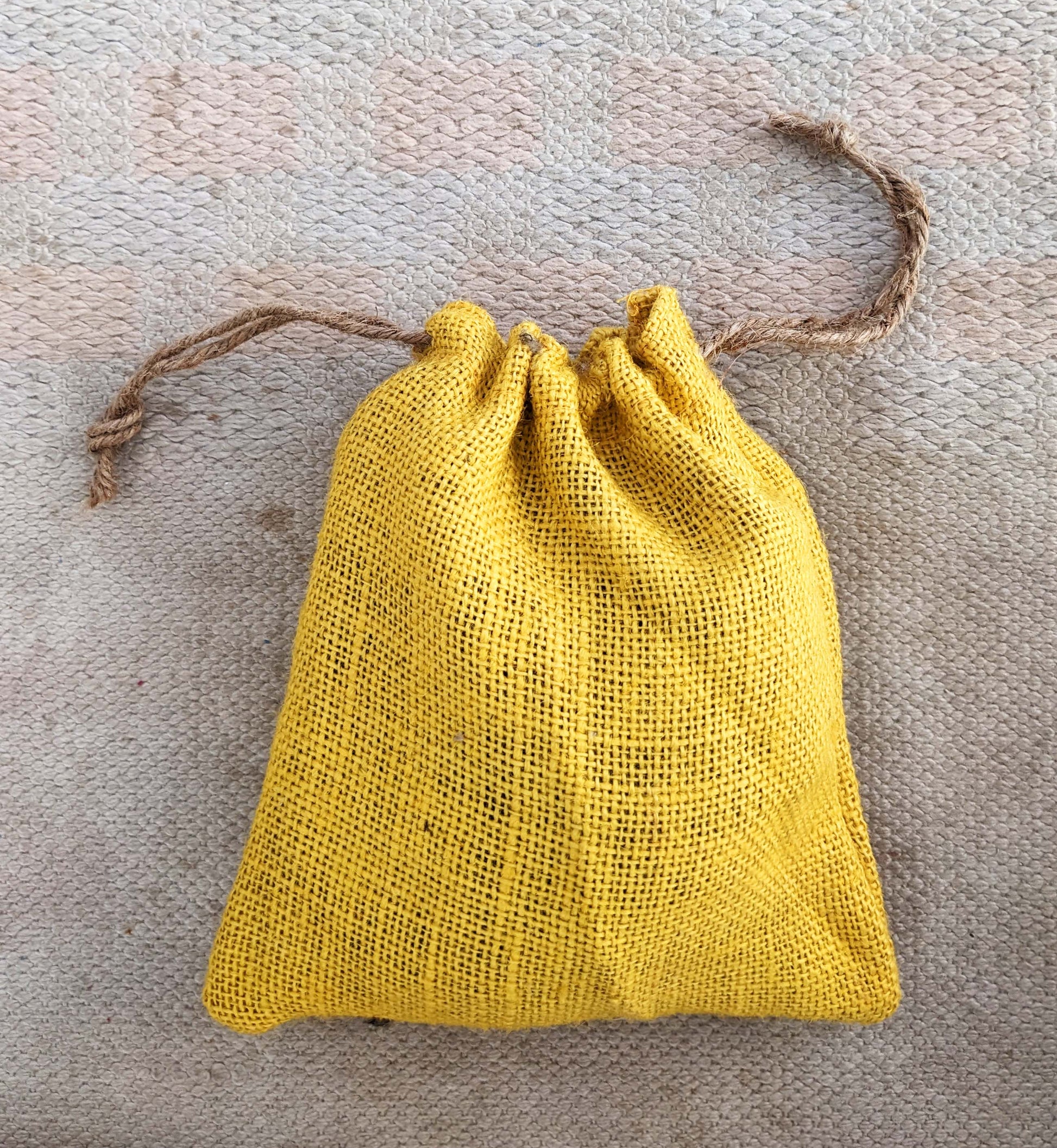 Handmakers Yellow Jute Potli Bag
