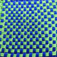 Wooden Weaving Chowki With Green & Blue Chess Board Pattern for balcony furniture