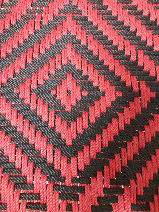 Handmakers  Black and Red Wooden Weaving Chowki