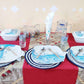 Jute Place Mats With White and Blue  SET of 4 Pcs- 30 CM
