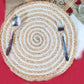 White & Beige Tables Mat (Set of 4)