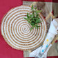 White & Beige Tables Mat (Set of 4)