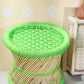 Handmakers bamboo footer mudda stool with green color