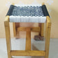 Wooden Weaving Black & Beige Chowki
