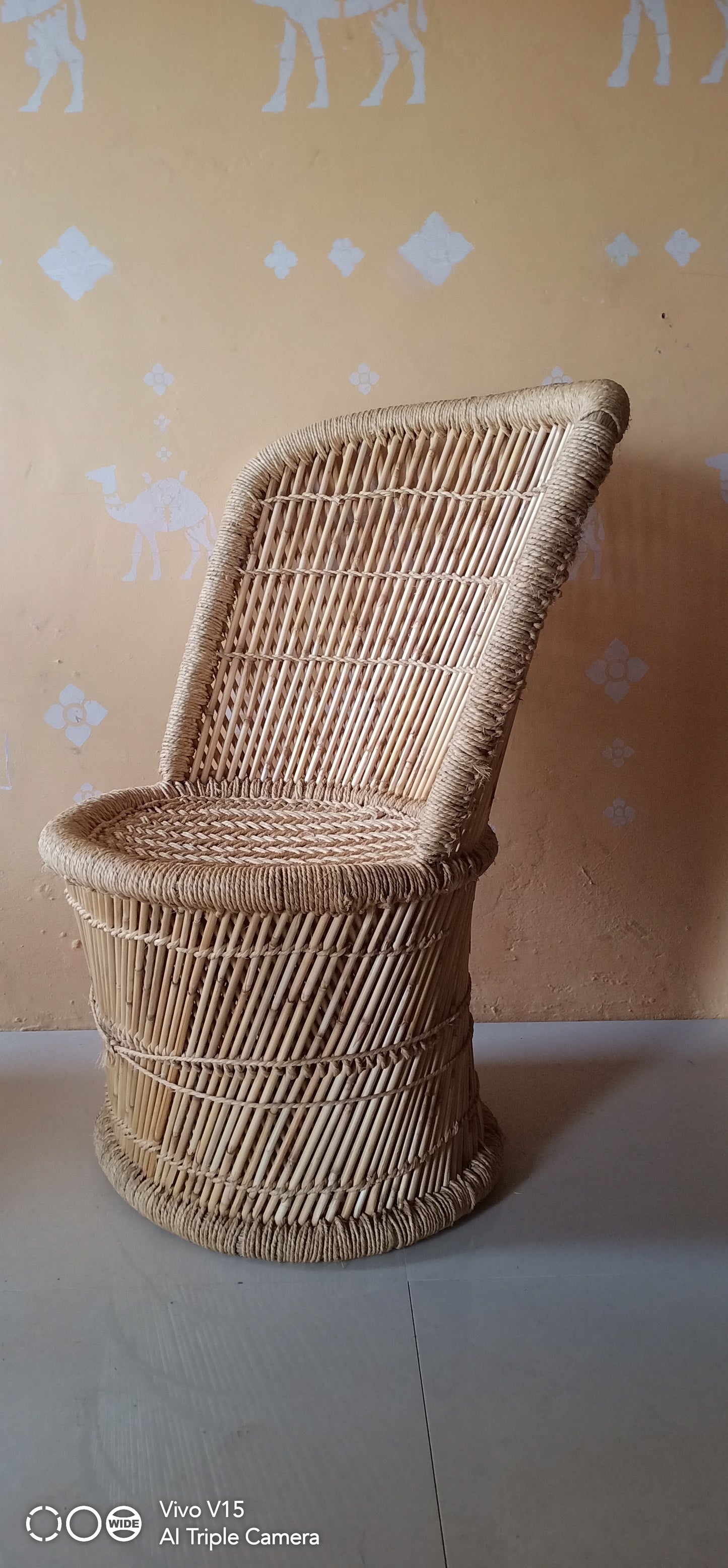 Bamboo Mudda Weaving Round Outdoor Chair