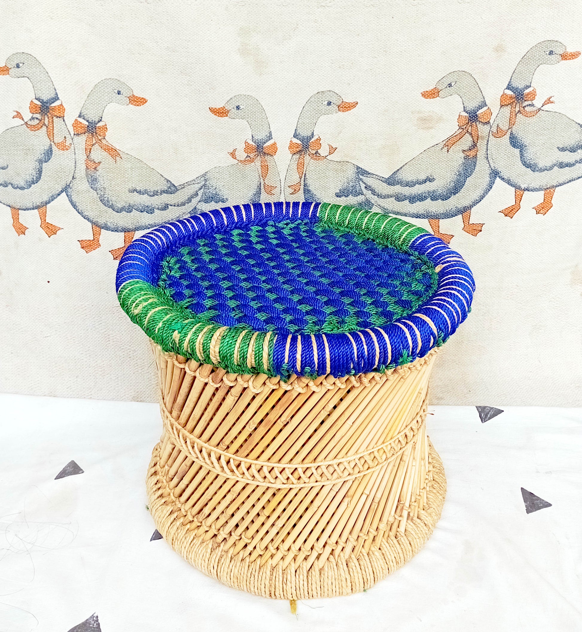 blue Green mudda stool
