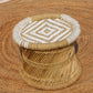 Bamboo Mudda Weaving Chair Set With Beige & White Combination Wave Design