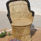 Handmakers BLack Mudda Chair with Beige Stool