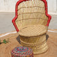 Natural Bamboo ( Sarkanda ) Mudda Chair With Stool ( Set of 1 )