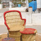 Natural Bamboo ( Sarkanda ) Mudda Chair With Stool ( Set of 1 )