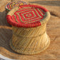 Handmakers Red and Beige comfortable mudda stool for Out door furniture