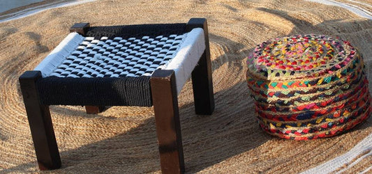 Wooden Chowki With Black and White Chess Board