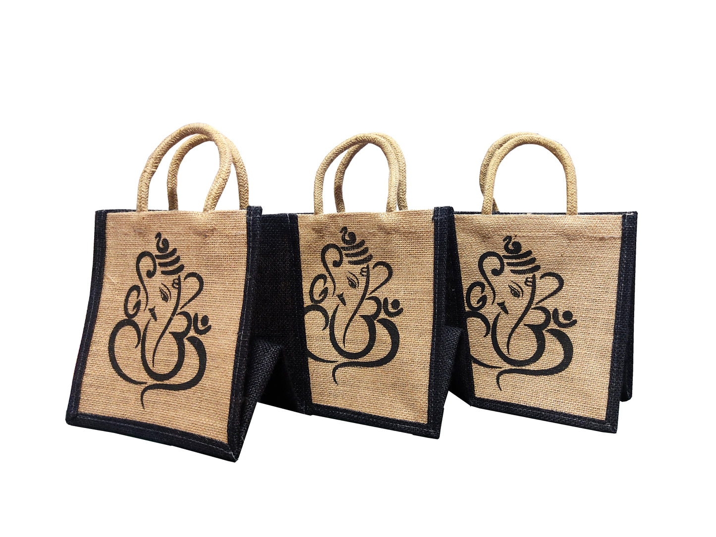 Handmakers Small Ganesha Jute Bags for gifts for special religious occasion