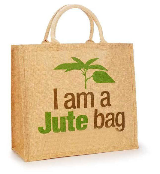 Natural Jute bag with print design (Set of 2)