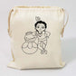 Krishna print white potli bags