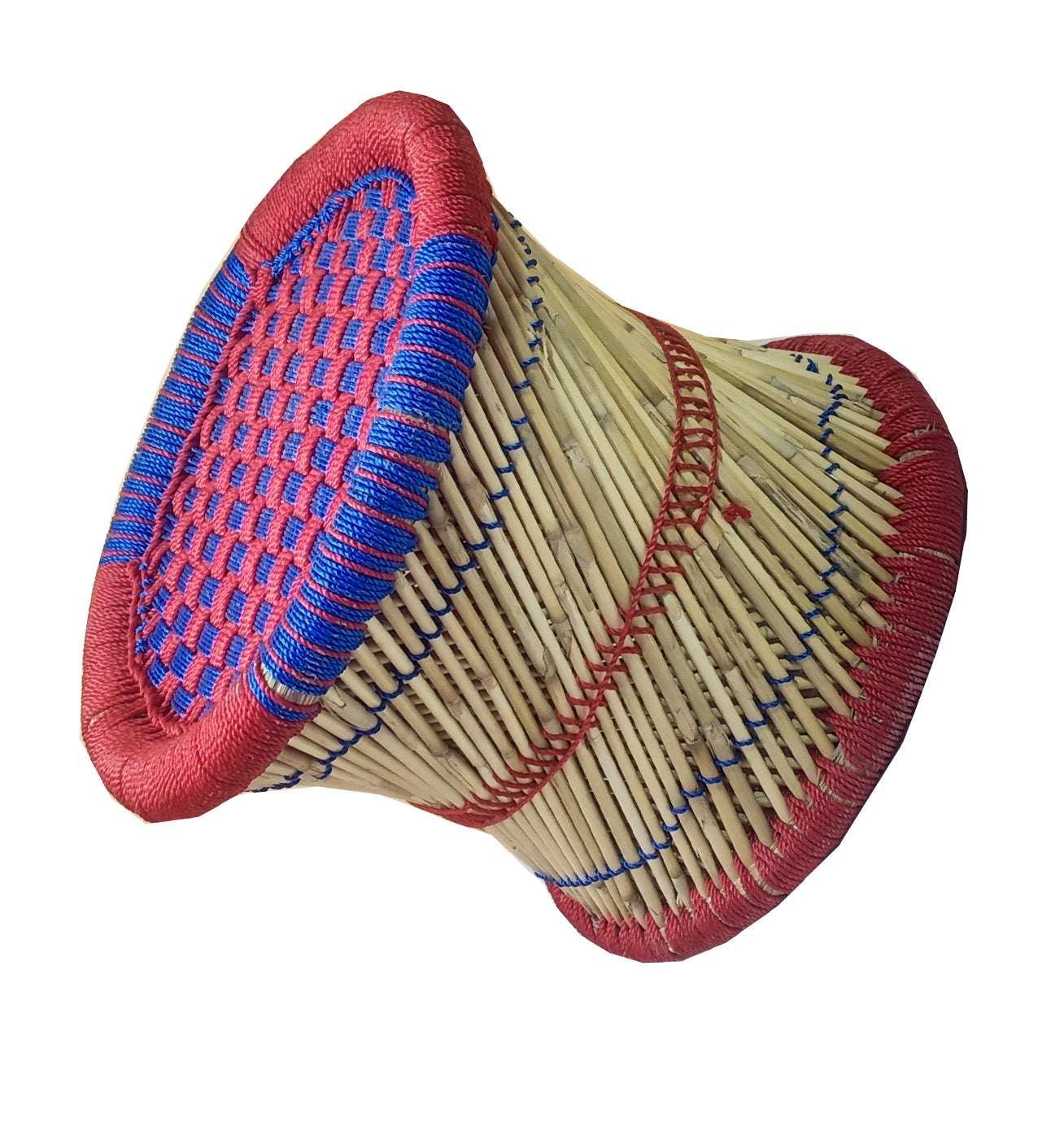 Blue & Red Weaving Mudda stool