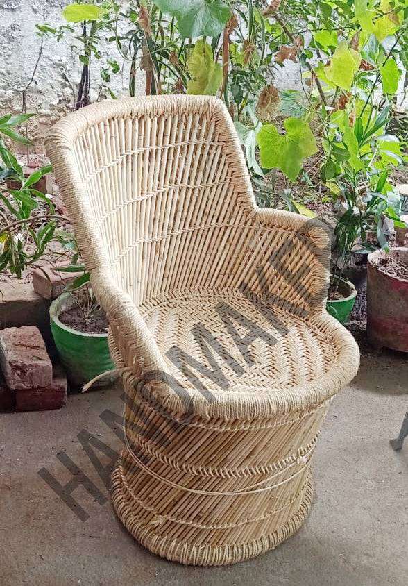 Natural Bamboo Mudda Chair With Beige