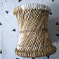 bamboo stool with white weaving