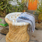 white bamboo stool