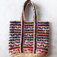 Handmakers Jute Woven Handbags with Multicolor Strips