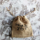 Handmakers Natural Burlap Thank you Drawstring Bags for Gift pouches 7x8 inch