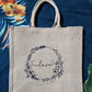 Handmakers Pack of 10 Multicolored Transparent Jute Bag with Love Printed ,Large Size Jute Gift bag for return gift 13x12x6 inch