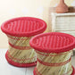 Bamboo stool with red color