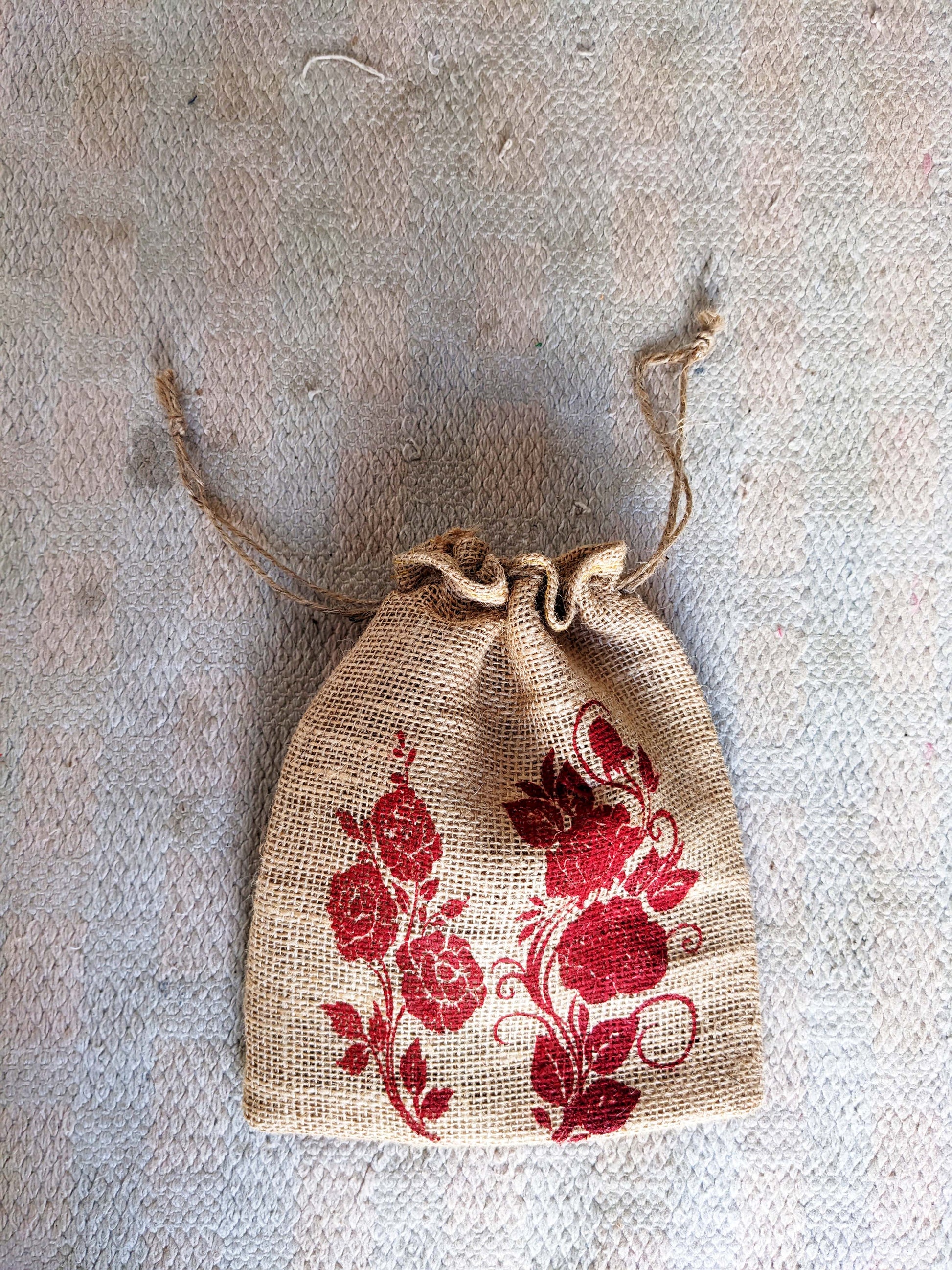 Printed Jute Potli Bag