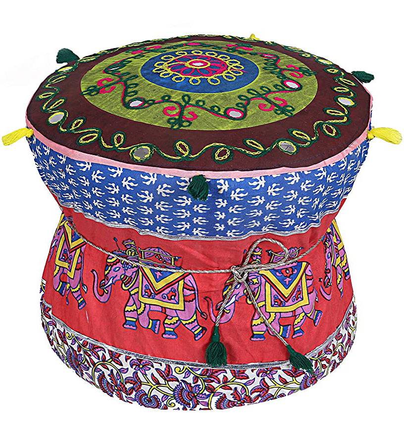 Rajasthani Printed Bamboo Mudda Stool