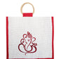 Personalized Jute Bags for Weddings 3-Pack Black, Red, and Yellow Color Combination