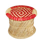 Handmakers Red and Beige comfortable mudda stool for Out door furniture