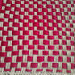 Wooden Chowki With Weaving Red and Beige Chess Borad
