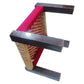 Wooden Chowki With Weaving Red and Beige Chess Borad