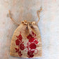  Red Flower Printed Jute Bag