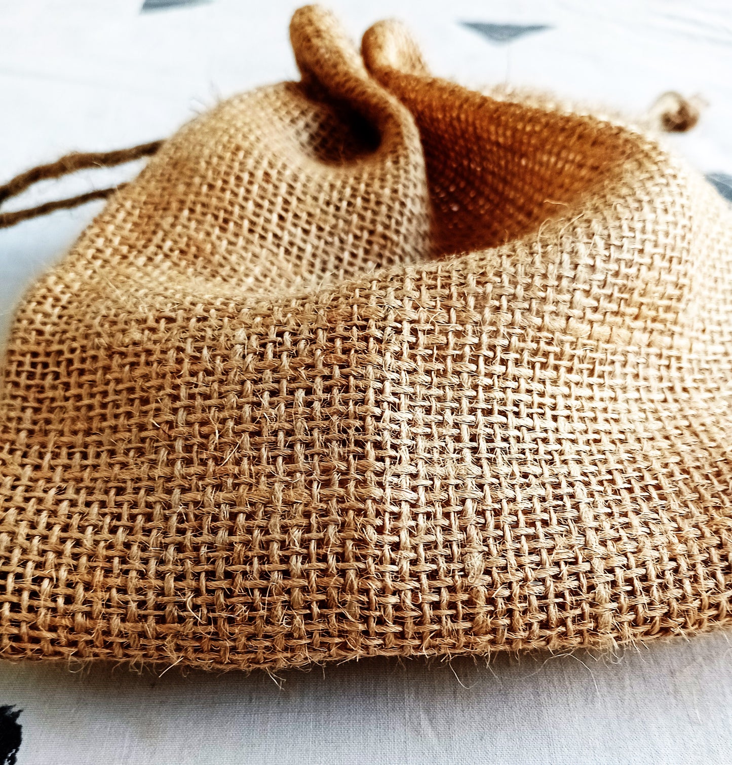  Red Flower Printed Jute Bag 4