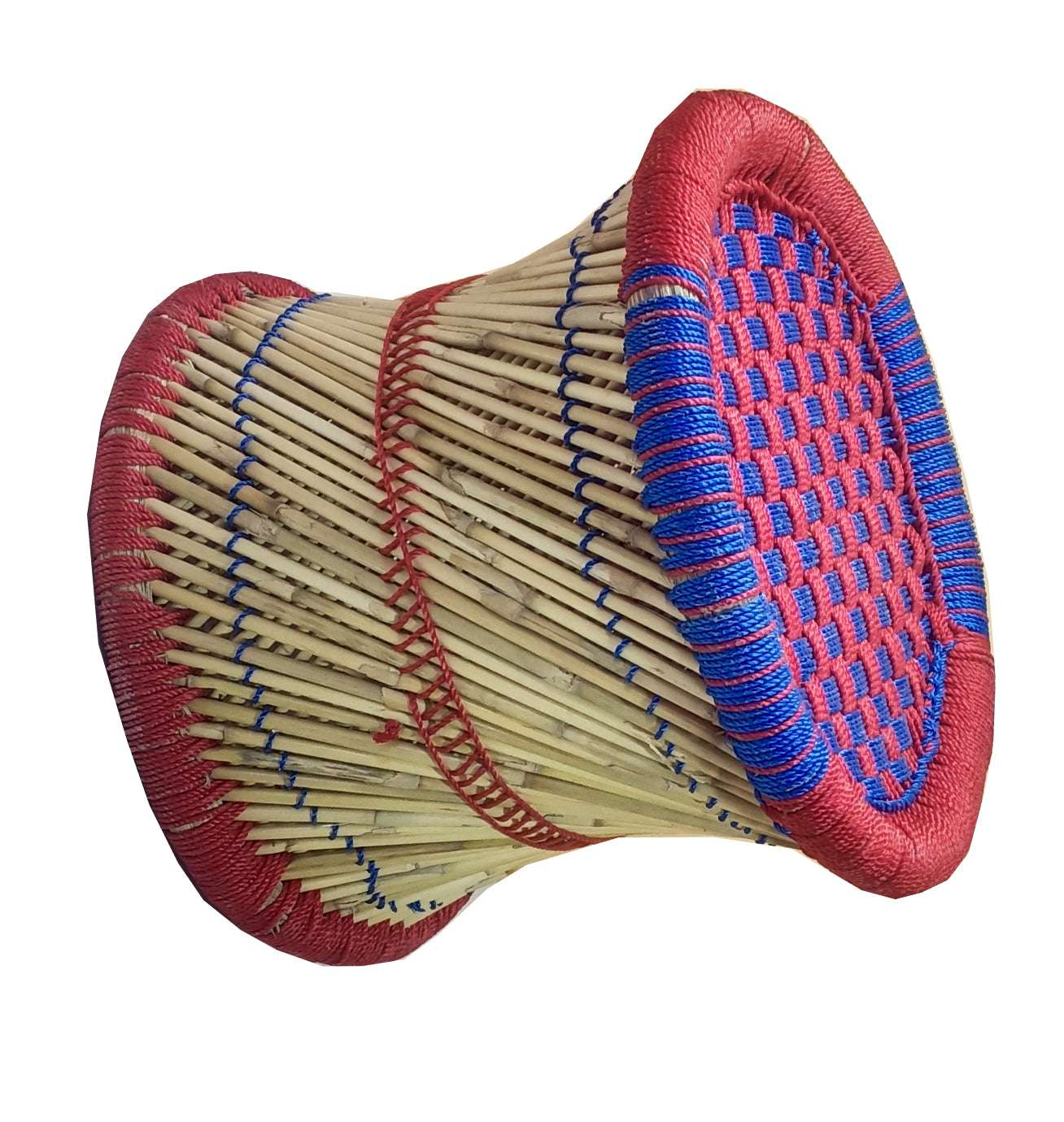 Blue & Red Weaving Mudda stool