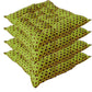 Handmakers Cotton Square Chair Pad Seat Cushion (18 inch X 18 Inch, Green)