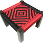 Handmakers  Black and Red Wooden Weaving Chowki