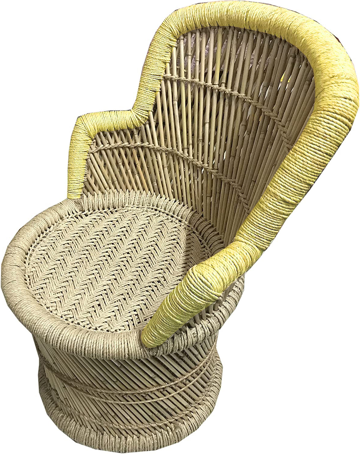 Handmakers Bamboo Mudda chair with Yellow for Kids