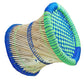 Handmakers Green Blue Bamboo mudda stool for in door out door furniture