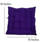 Handmakers Cotton Cushion with Square shape for Chair  Seat Cushion (18 inch X 18 Inch, Blue)