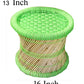 Handmakers bamboo footer mudda stool with green color