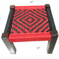 Handmakers  Black and Red Wooden Weaving Chowki
